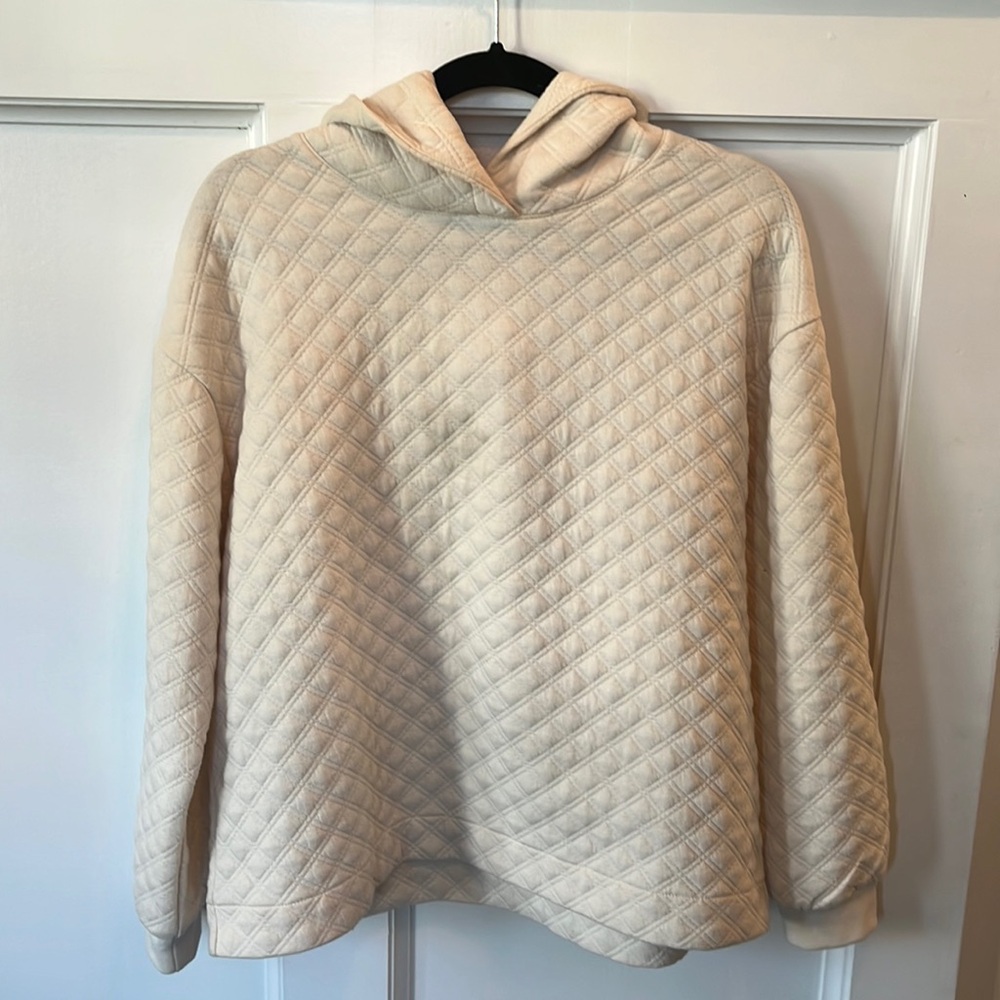 Madewell cream quilted sweatshirt, size small